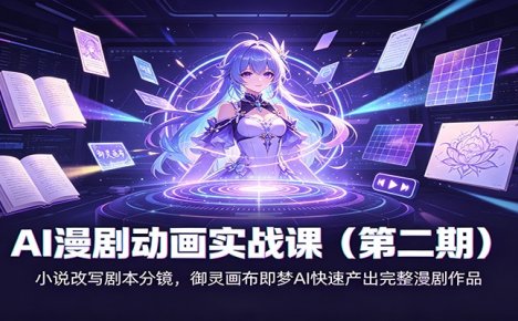 AI漫剧动画实战课(第二期)：小说改写剧本分镜，御灵画布即梦AI快速产出完整漫剧作品