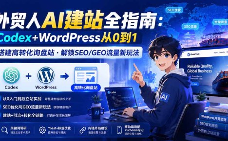 外贸人AI建站全指南：Codex+WordPress从0到1·搭建高转化询盘站·解锁SEO/GEO流量新玩法-更新