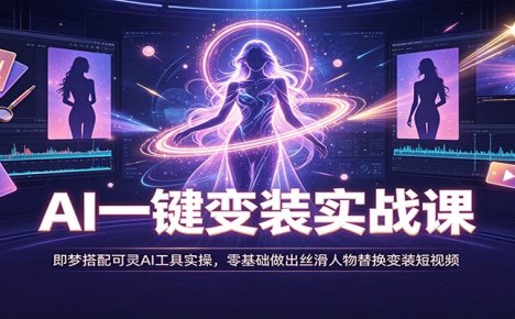 AI一键变装实战课：即梦搭配可灵AI工具实操，零基础做出丝滑人物替换变装短视频